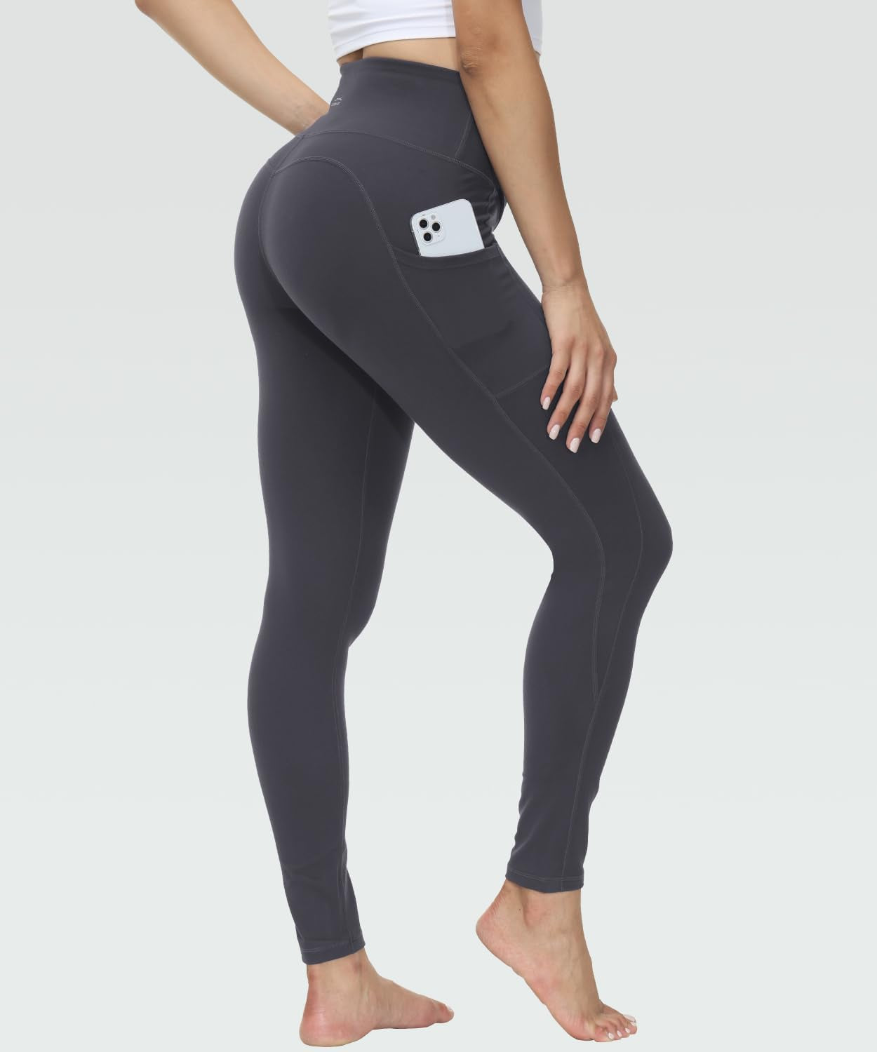 Leggings for Women with 3 Pockets Buttery Soft High Waisted Yoga Pants Non-See-Through Full-Length Tights