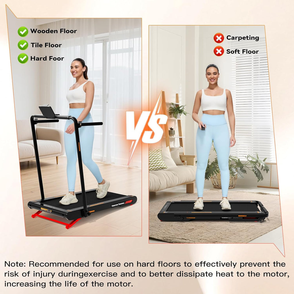 4 in 1 Walking Vibration Pad Treadmill, Walking Treadmill Pad for Home with Remote Control and APP