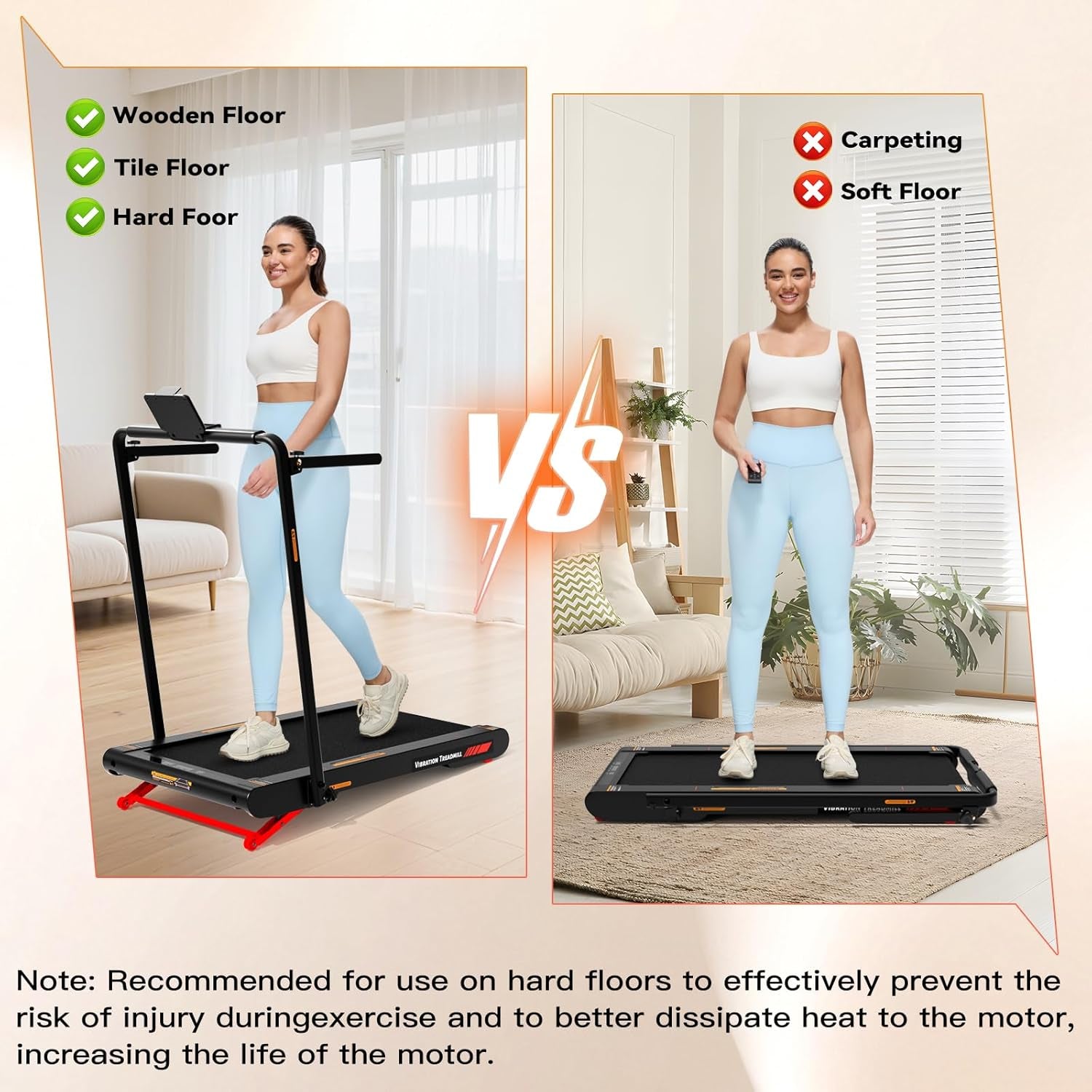 4 in 1 Walking Vibration Pad Treadmill, Walking Treadmill Pad for Home with Remote Control and APP