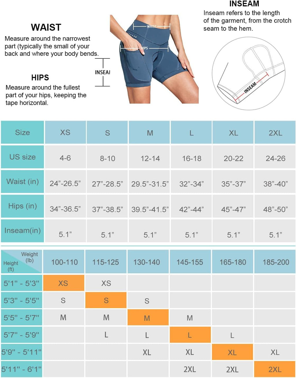 5" Bike Shorts Women 4D Padded Pockets Cycling Shorts Mountain Biking Bicycle Spin Gel UPF50+