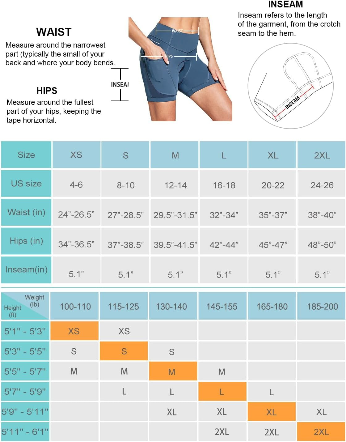 5" Bike Shorts Women 4D Padded Pockets Cycling Shorts Mountain Biking Bicycle Spin Gel UPF50+