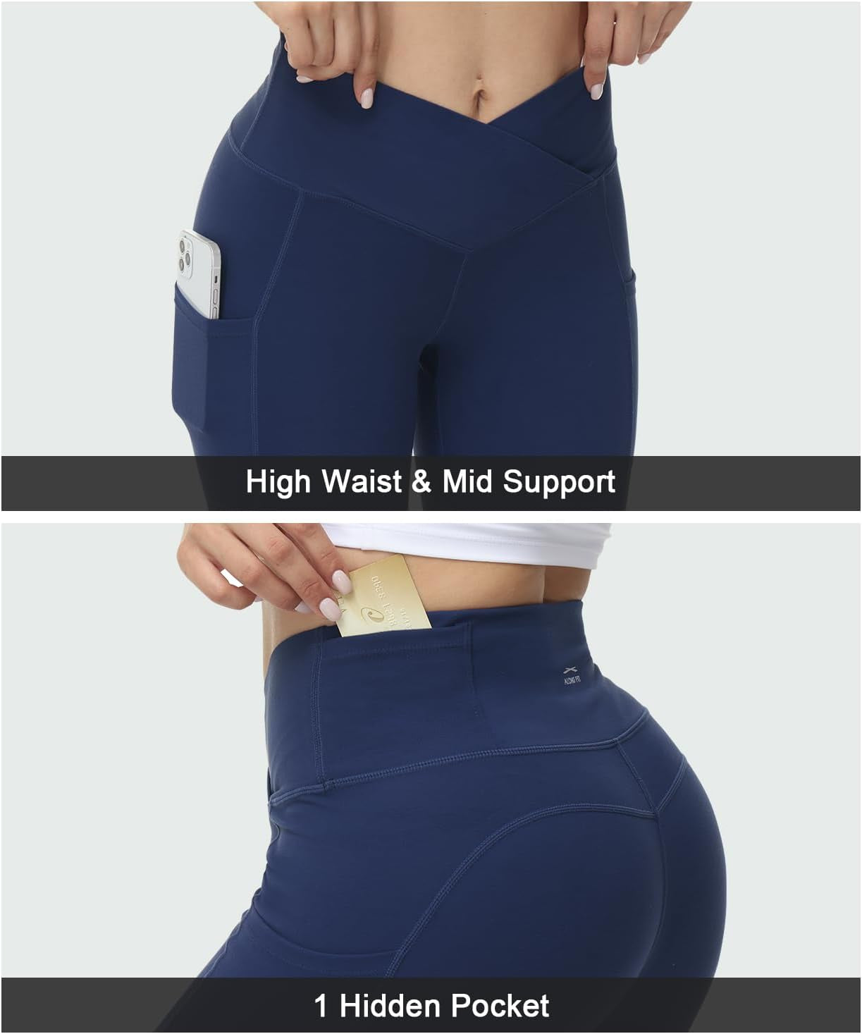 Leggings for Women with 3 Pockets Buttery Soft High Waisted Yoga Pants Non-See-Through Full-Length Tights