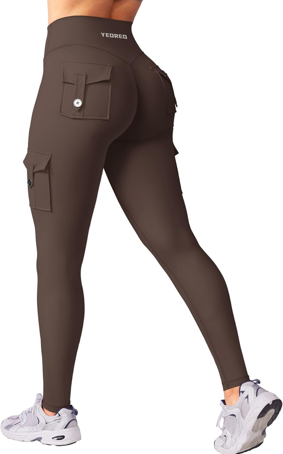 Workout Cargo Leggings with Pockets for Women No Front Seam Hidden Scrunch Hedda Leggings Compression Gym Yoga Pants