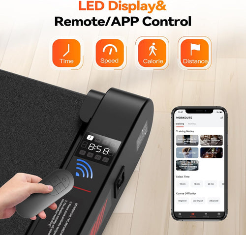 4 in 1 Walking Vibration Pad Treadmill, Walking Treadmill Pad for Home with Remote Control and APP