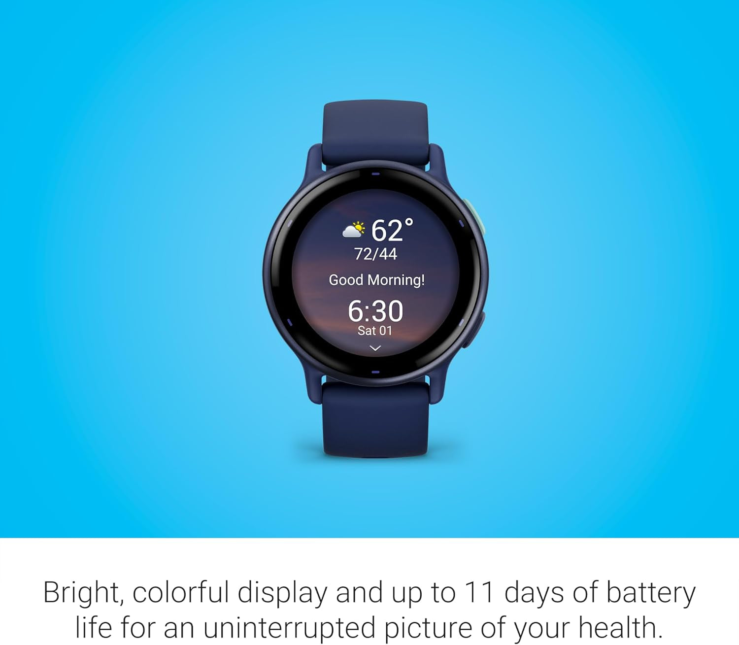 Vívoactive 5, Health and Fitness GPS Smartwatch, AMOLED Display, up to 11 Days of Battery, Navy