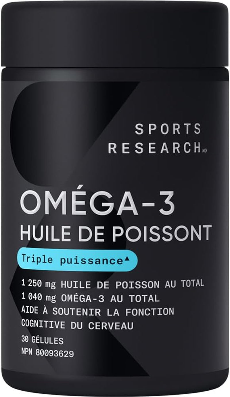 Triple Strength Omega 3 Fish Oil - Burpless Fish Oil Supplement W/Epa & DHA Fatty Acids from Wild Alaskan Pollock - Heart, Brain & Immune Support for Men & Women - 1250 Mg, 30 Ct