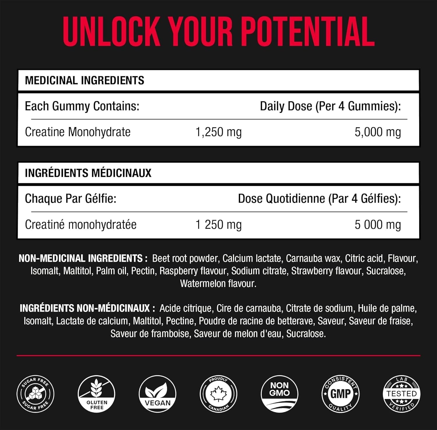 Creatine Monohydrate Gummies 5000Mg | Chewable Gummies for Men & Women | Sugar-Free Chewable Creatine Gummy Supplement for Muscle Recovery, Performance & Strength | 120 Gummies | 1250 Mg per Gummy