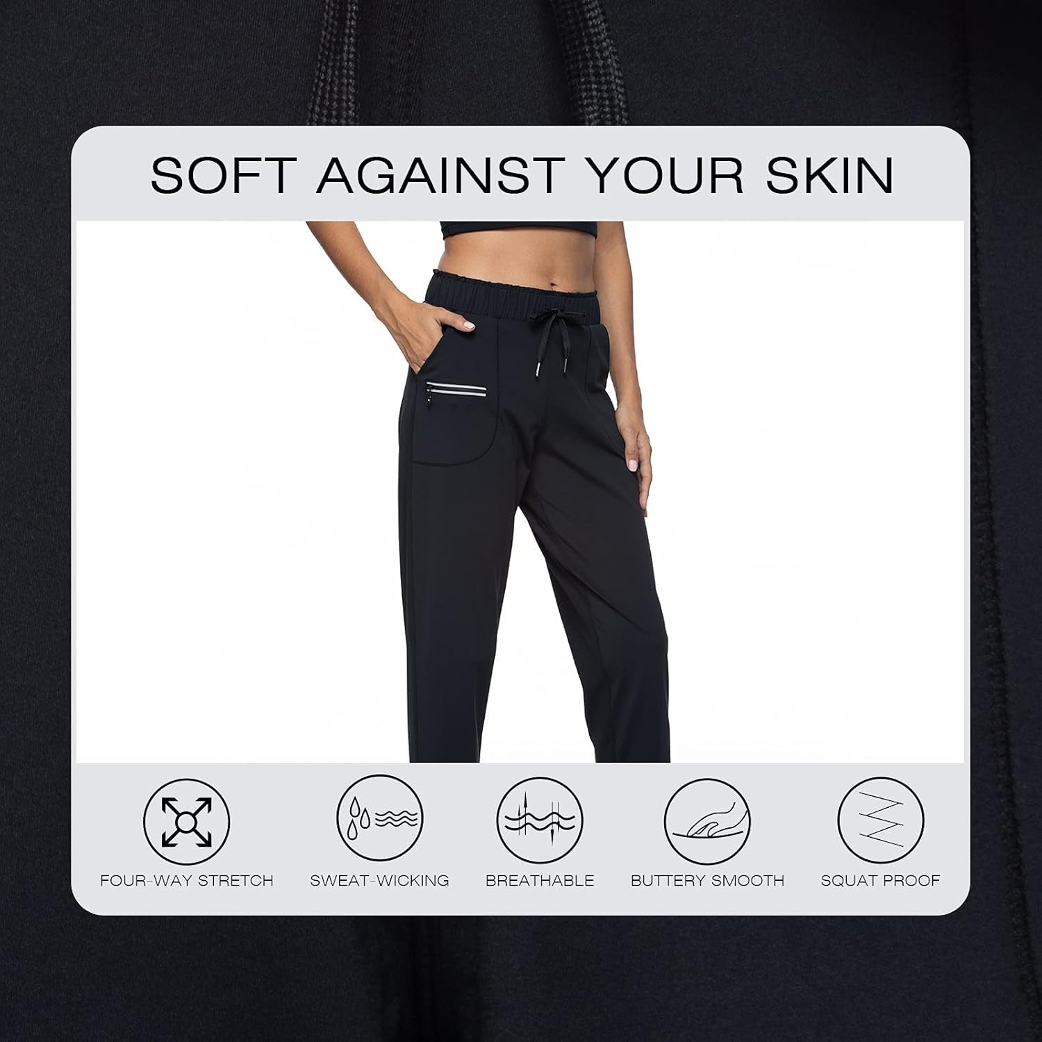 Joggers for Women with Pockets Elastic Waist Workout Sport Gym Pants Comfy Lounge Yoga Running Pants