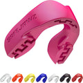 Mouthguard Strapless Slim Fit, Adults and Junior with Case for Boxing, Basketball, Football, MMA, Martial Arts, Hockey and All Contact Sports (Adults (12+ Years), Pink)