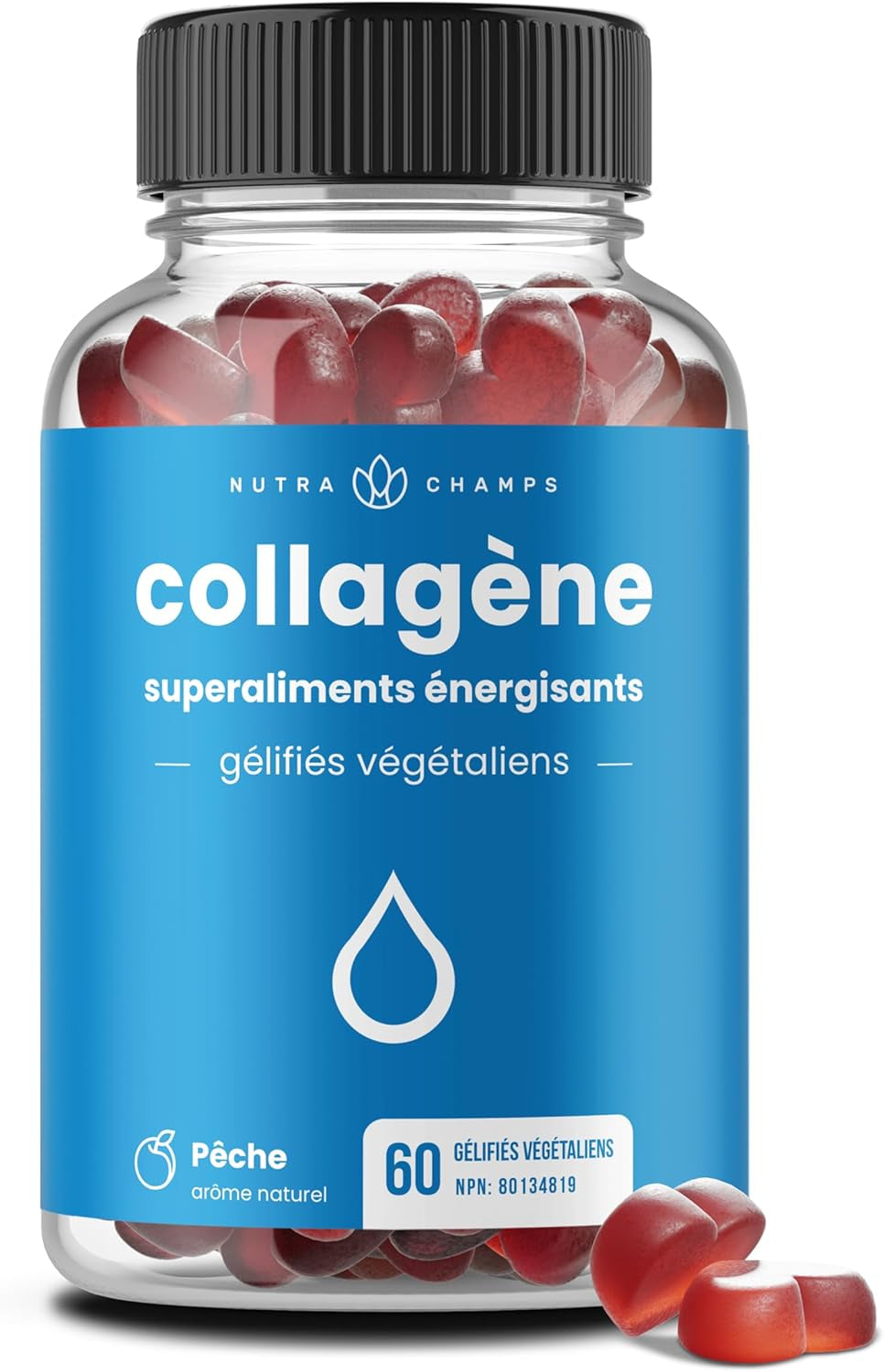 Vegan Collagen Boosting Gummies for Women & Men – Collagen Supplement with Vitamins A, C & E – Delicious Vitamins for Hair, Skin, Nail & Joint Support