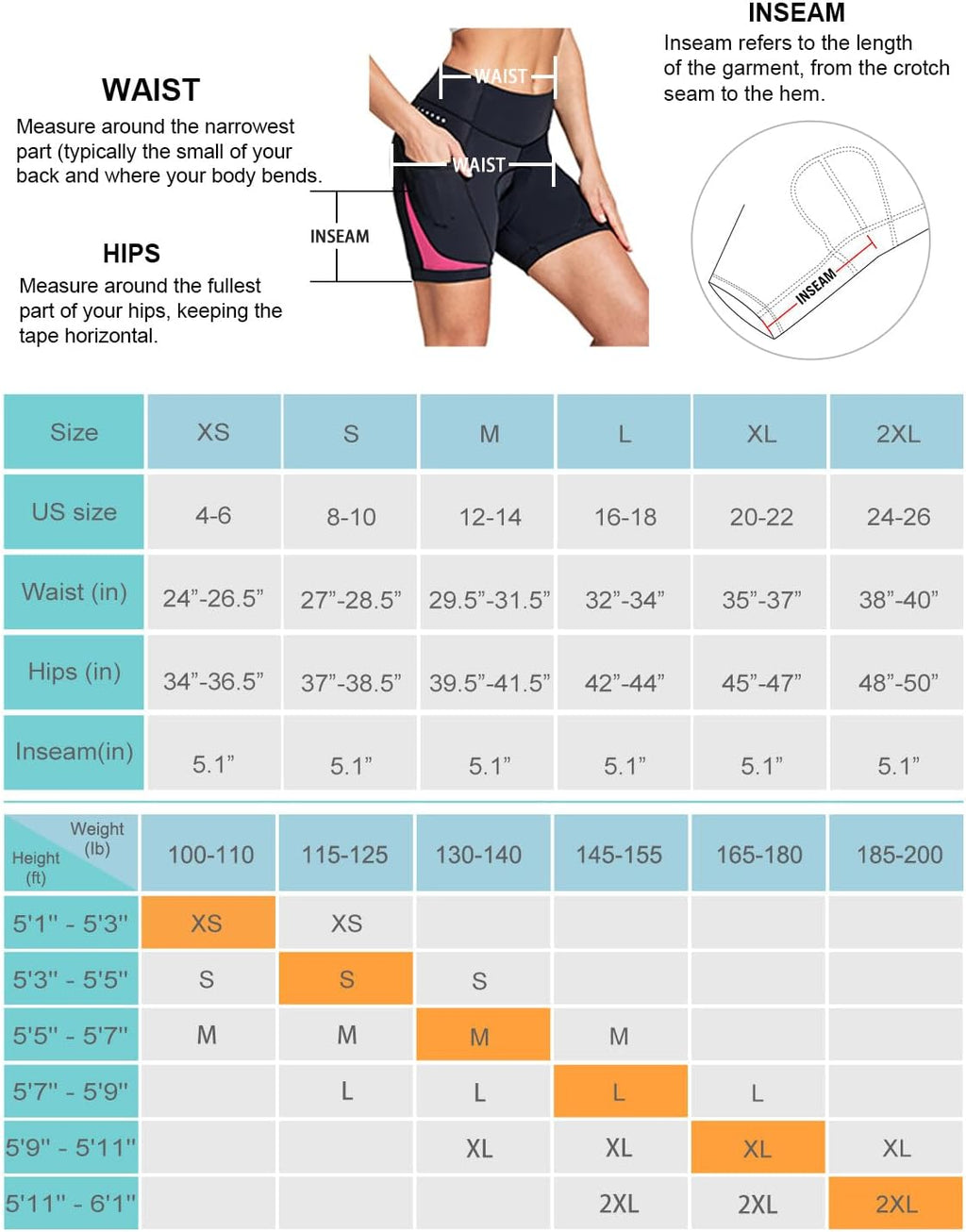 5" Bike Shorts Women 4D Padded Pockets Cycling Shorts Mountain Biking Bicycle Spin Gel UPF50+