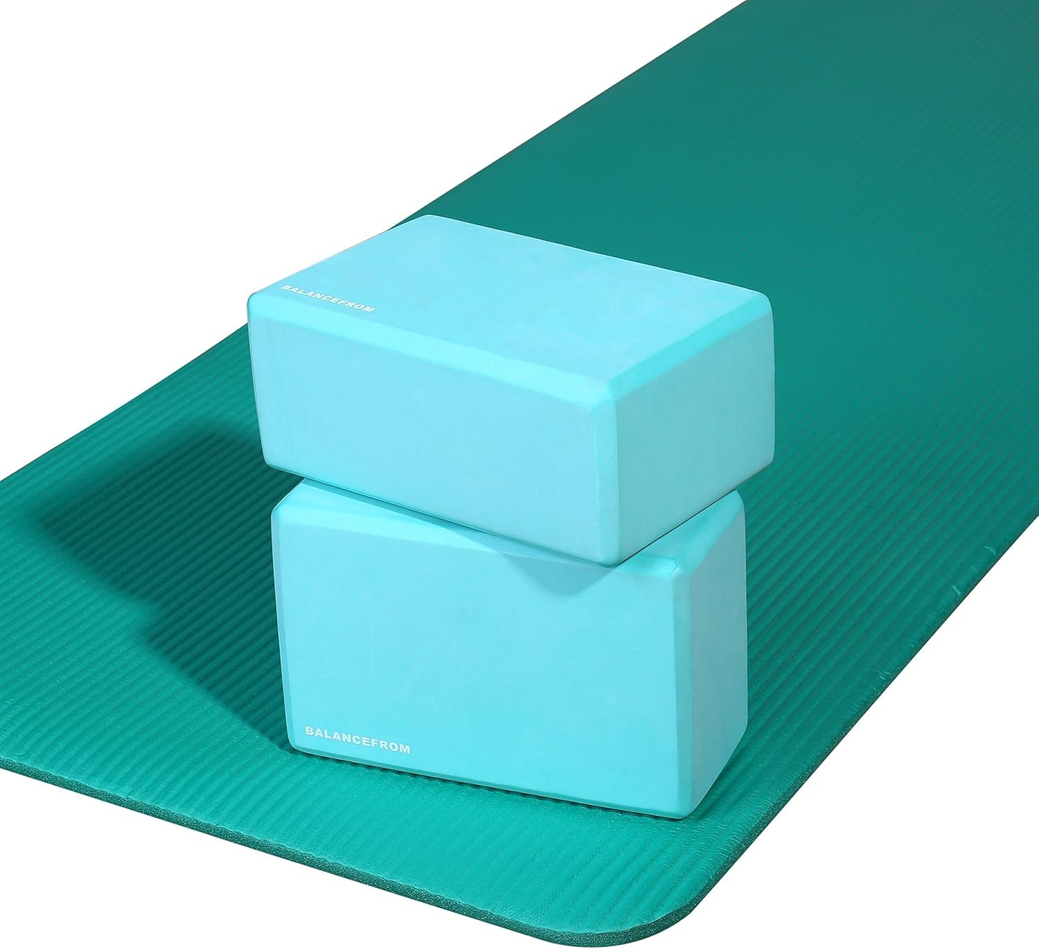 Balancefrom Set of 2 High Density Yoga Blocks, 9"X6"X4" Each, Pair, Multiple Colors