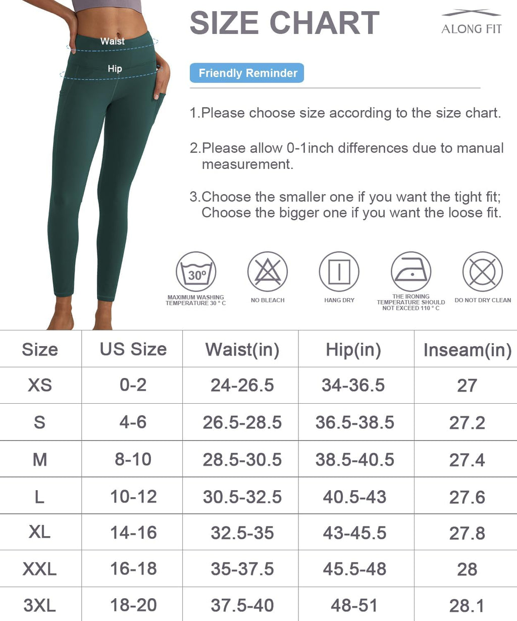 Leggings for Women with 3 Pockets Buttery Soft High Waisted Yoga Pants Non-See-Through Full-Length Tights
