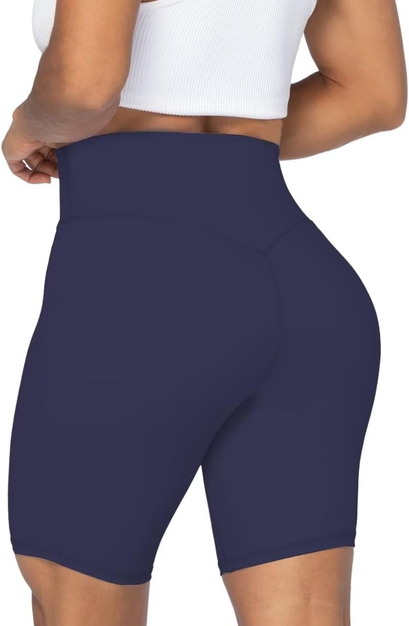 High Waist Biker Shorts for Women No Front Seam Soft Yoga Workout Gym Bike Shorts Tummy Control Squat Proof