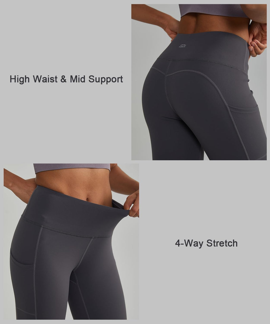 Leggings for Women with 3 Pockets Buttery Soft High Waisted Yoga Pants Non-See-Through Full-Length Tights