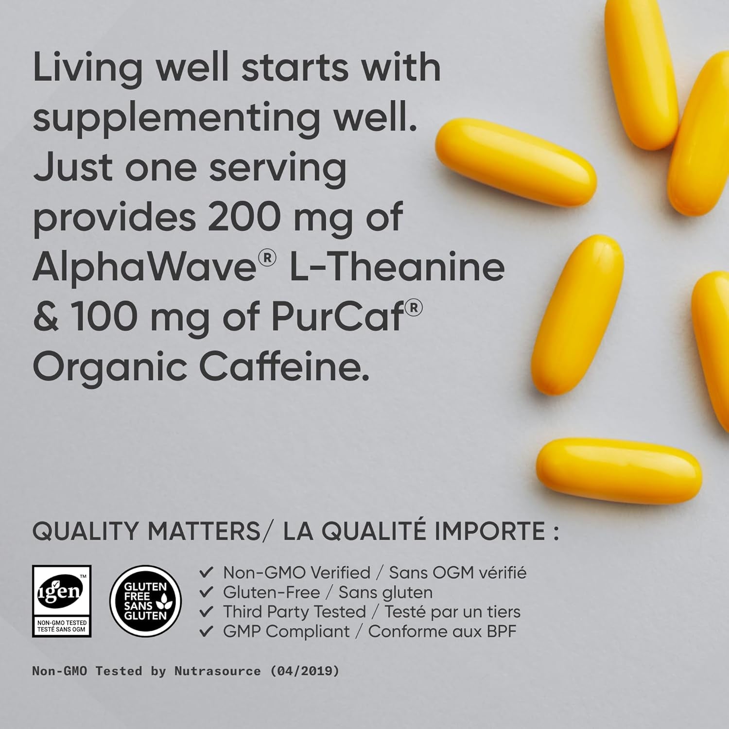2-In-1 L-Theanine Supplement with Caffeine & MCT Oil from Organic Coconuts - Focused Energy, Alertness & Relaxation without Drowsiness - 200Mg L Theanine, 100Mg Caffeine - 60 Softgels