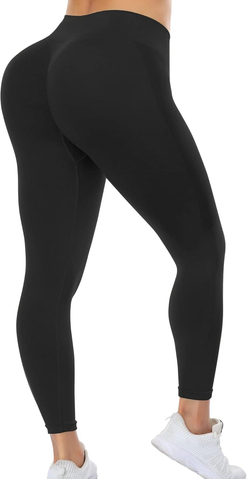 Tiktok Trending Leggings Women'S High Waist Smile Contour Booty Leggings Scrunch Butt Lift Workout Seamless Yoga Pants