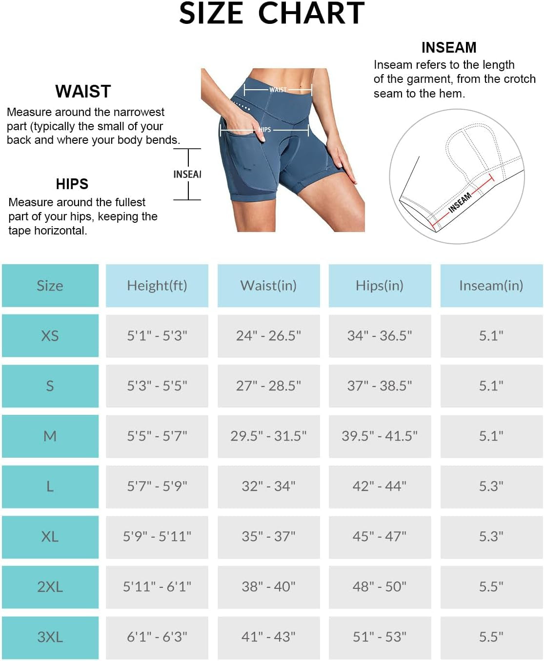 5" Bike Shorts Women 4D Padded Pockets Cycling Shorts Mountain Biking Bicycle Spin Gel UPF50+