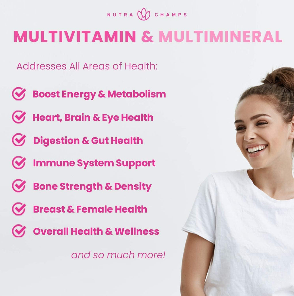 (2-Pack) Multivitamins for Women | Womens Multivitamins Gummies | Bones, Brain, Heart, Immune & Energy Supplement | Womens Vitamins A, B, C, D, E, Biotin & Folic Acid | 120 Gummies