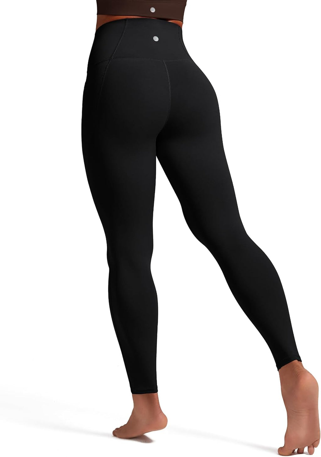 Bareluxe Womens Leggings with Pockets 25" No Front Seam High Waisted Workout Gym Yoga Pants Tights