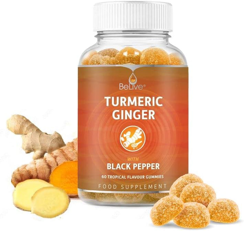 Turmeric Curcumin with Black Pepper & Ginger - 500 Mg of Turmeric and Ginger Supplement for Immune Support, Healthy Skin, and Joint Health - Tropical Flavor | 3-Pack