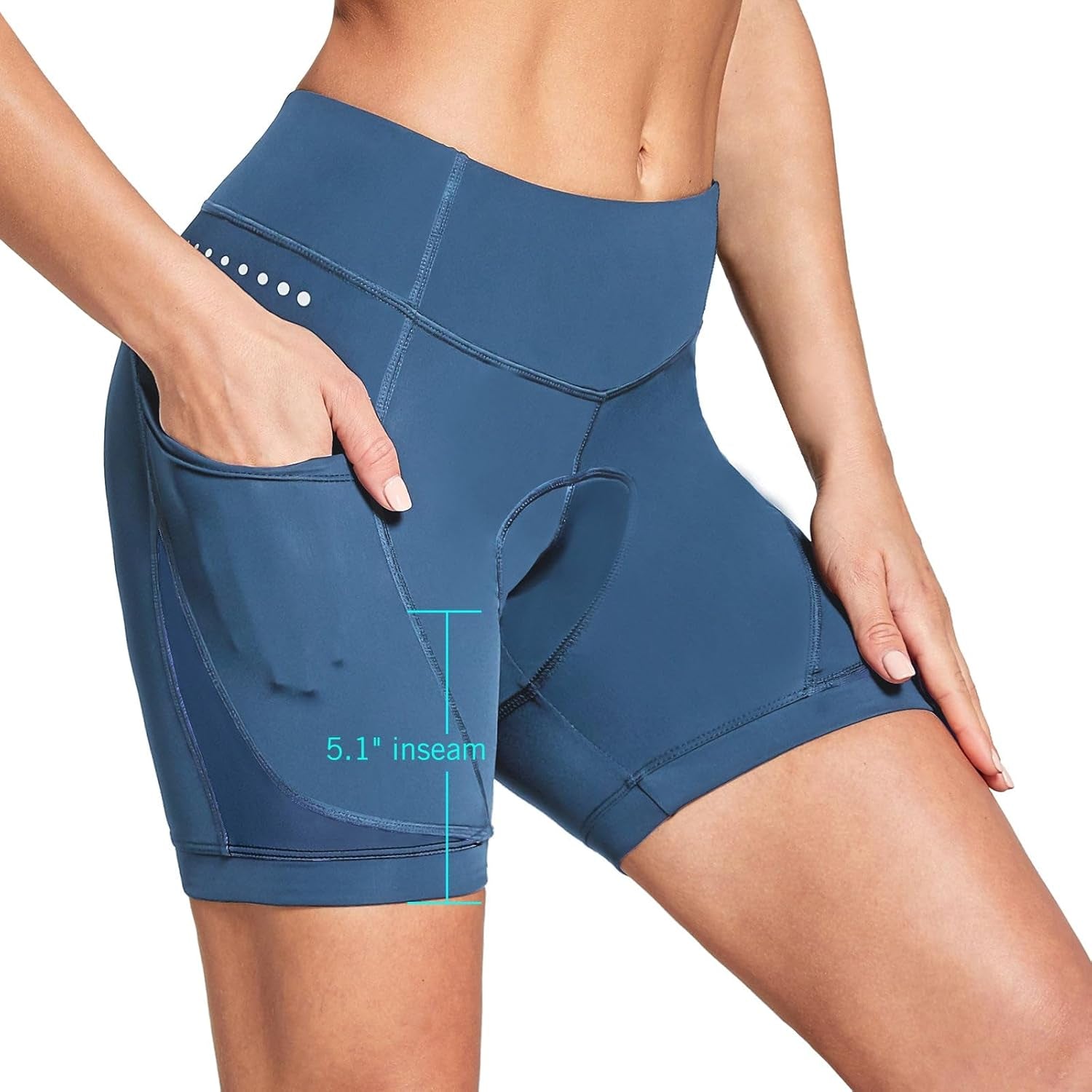 5" Bike Shorts Women 4D Padded Pockets Cycling Shorts Mountain Biking Bicycle Spin Gel UPF50+