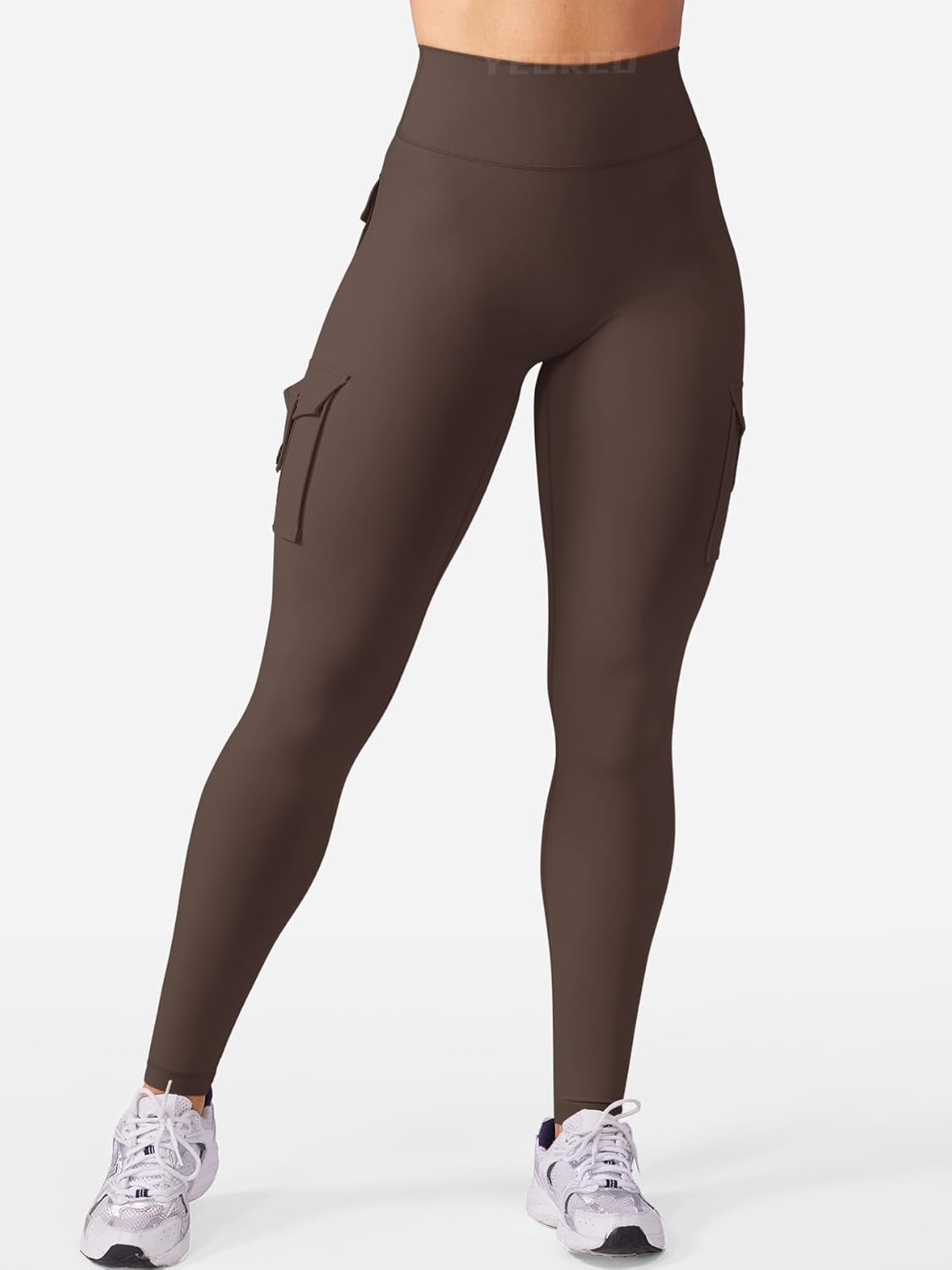 Workout Cargo Leggings with Pockets for Women No Front Seam Hidden Scrunch Hedda Leggings Compression Gym Yoga Pants