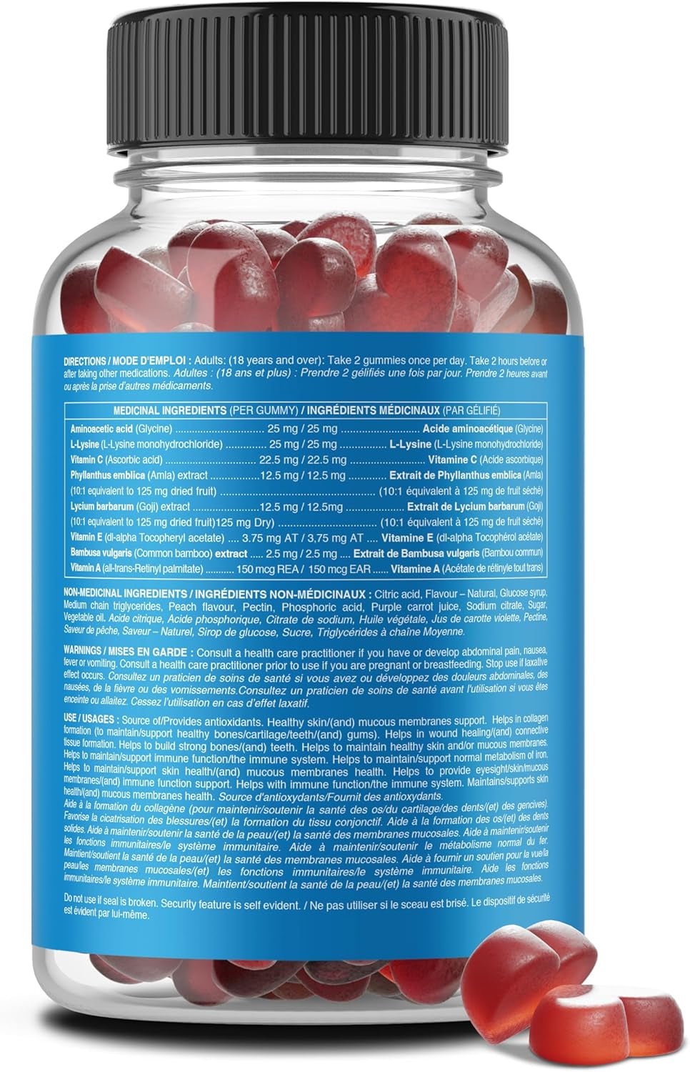 Vegan Collagen Boosting Gummies for Women & Men – Collagen Supplement with Vitamins A, C & E – Delicious Vitamins for Hair, Skin, Nail & Joint Support