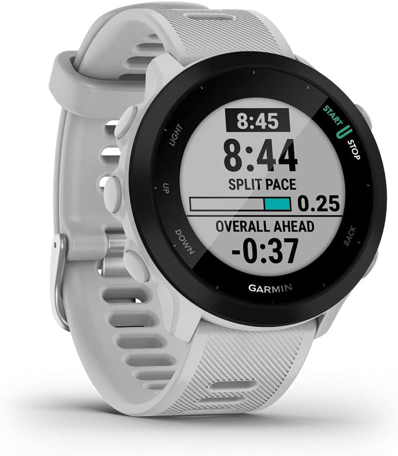 Forerunner 55, GPS Running Watch with Daily Suggested Workouts, up to 2 Weeks of Battery Life, White