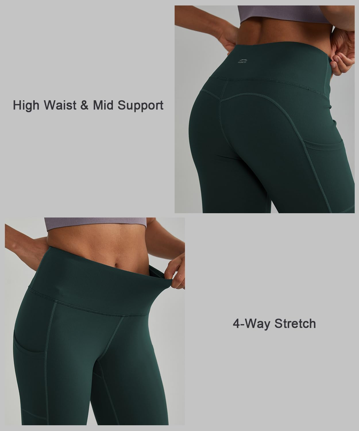 Leggings for Women with 3 Pockets Buttery Soft High Waisted Yoga Pants Non-See-Through Full-Length Tights