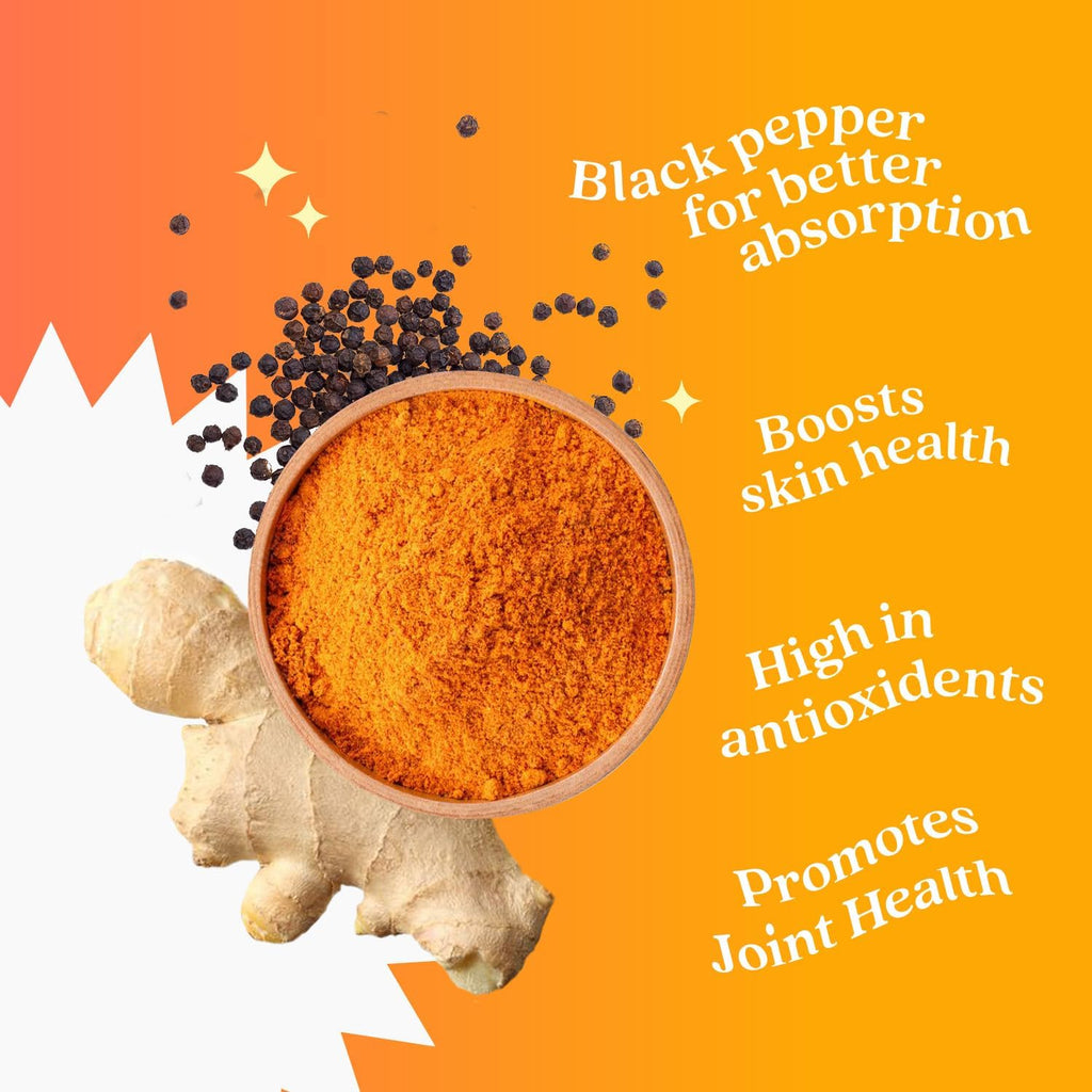 Turmeric Curcumin with Black Pepper & Ginger - 500 Mg of Turmeric and Ginger Supplement for Immune Support, Healthy Skin, and Joint Health - Tropical Flavor | 3-Pack