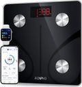 Body Fat Scale 500Lbs, Smart BMI Scale Digital Bathroom Wireless Weight Scale, Elis 1 Body Measurements with Smartphone App Sync with Bluetooth (Black, 11.8"/300Mm)