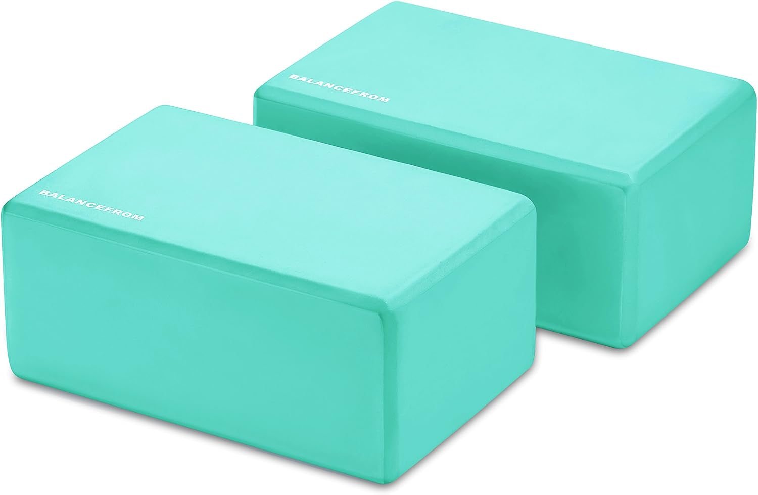 Balancefrom Set of 2 High Density Yoga Blocks, 9"X6"X4" Each, Pair, Multiple Colors