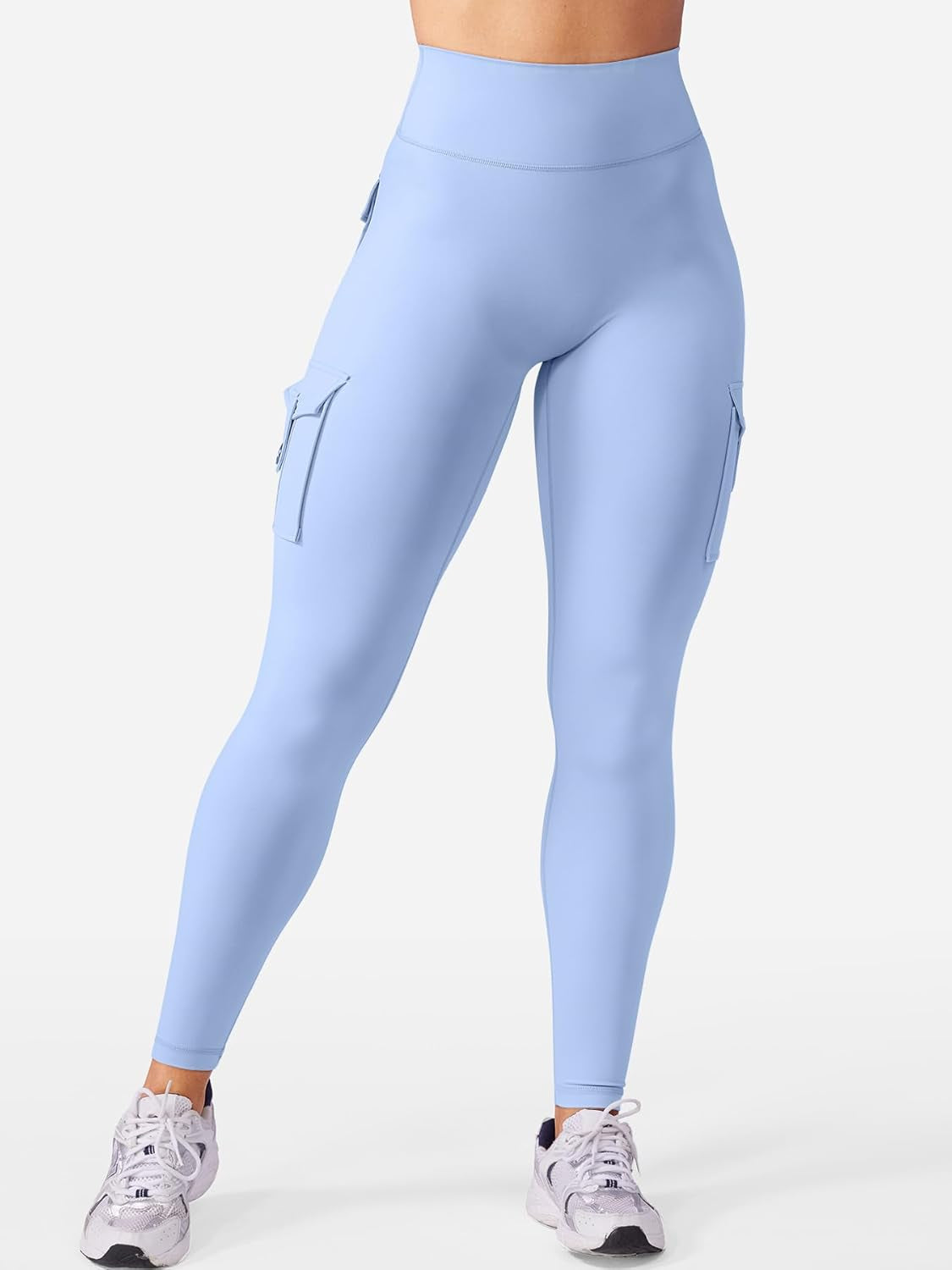 Workout Cargo Leggings with Pockets for Women No Front Seam Hidden Scrunch Hedda Leggings Compression Gym Yoga Pants