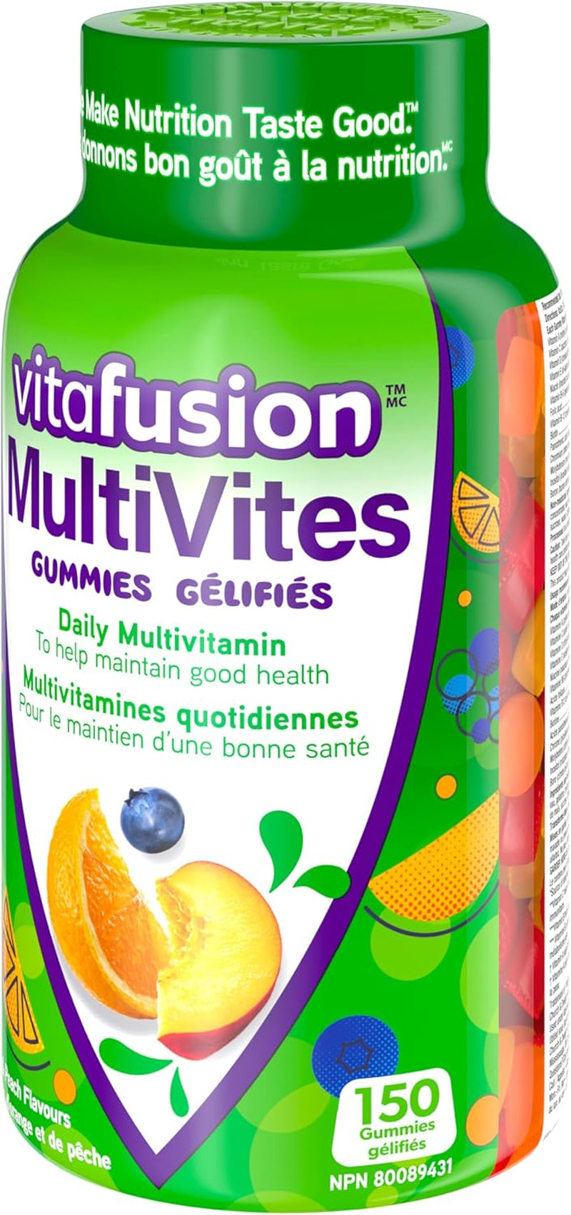 Vitafusion Multivites Gummies - Daily Multivitamin, Helps Maintain Healthy Eyes & Skin, Metabolism, and Immune Function, 12 Essential Nutrients, 75-Day Supply - 150 Count
