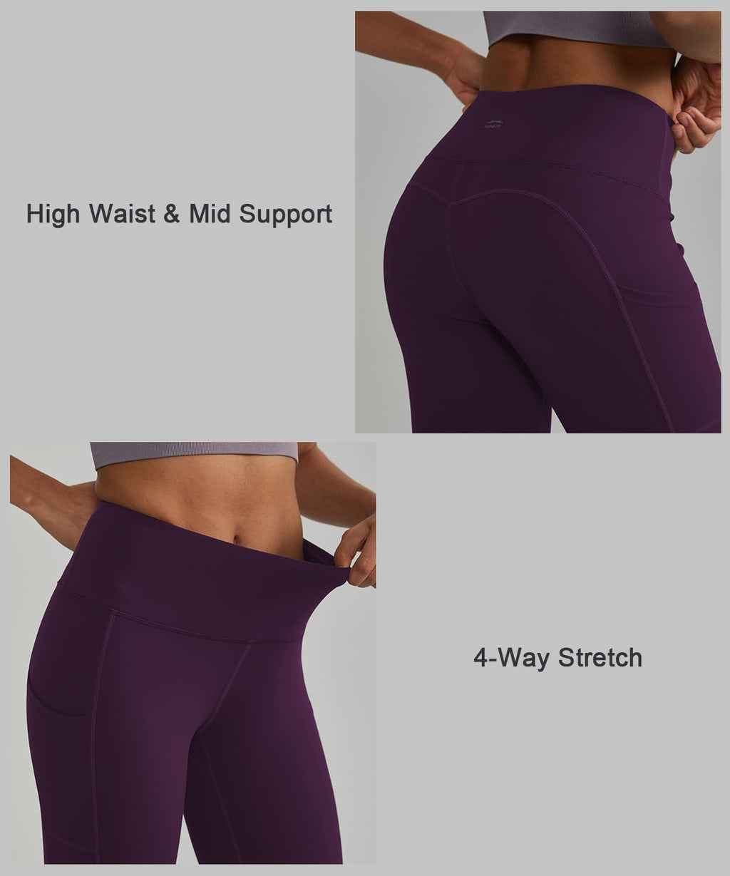 Leggings for Women with 3 Pockets Buttery Soft High Waisted Yoga Pants Non-See-Through Full-Length Tights