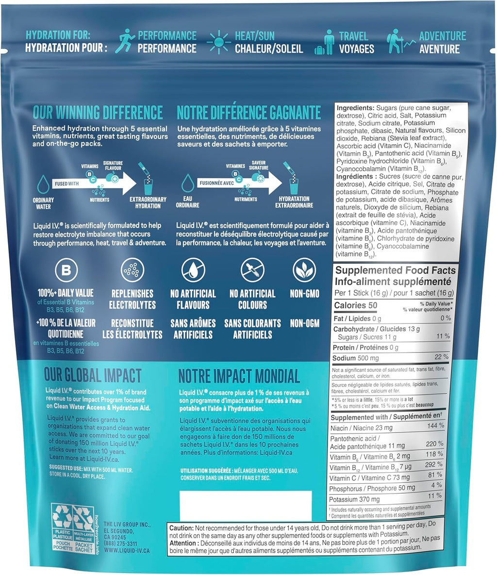 Hydration Multiplier Electrolyte Drink Mix - Enhanced Hydration Electrolyte Powder with Vitamins B3, B5, B6, B12 and C -18X On-The-Go Sticks for Workout and Travel - Firecracker