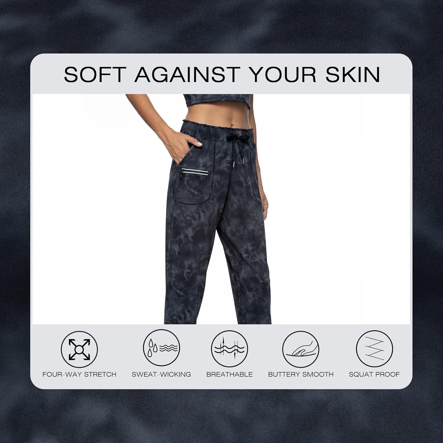 Joggers for Women with Pockets Elastic Waist Workout Sport Gym Pants Comfy Lounge Yoga Running Pants