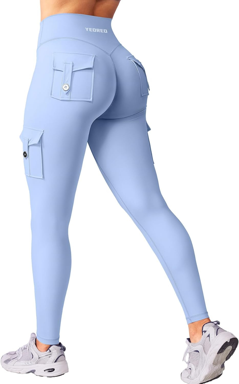 Workout Cargo Leggings with Pockets for Women No Front Seam Hidden Scrunch Hedda Leggings Compression Gym Yoga Pants