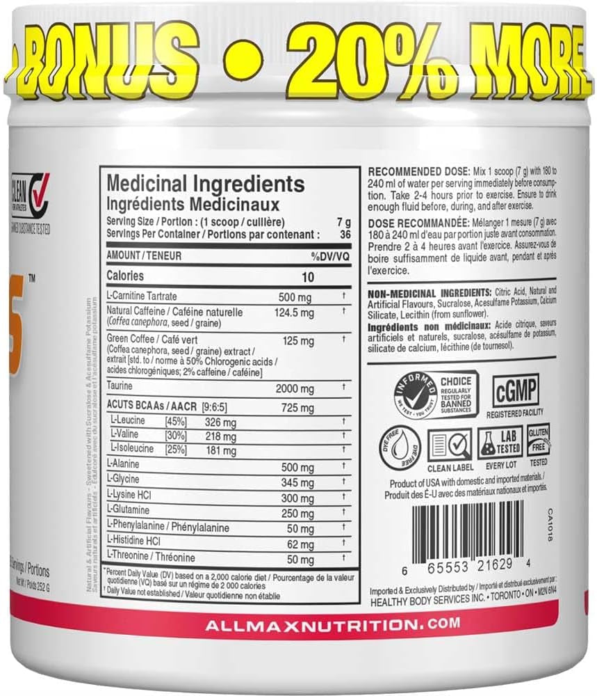 - AMINOCUTS (A:CUTS) - Weight-Management BCAA (L-Carnitine + Taurine + Eaas) - Goji Berry - Dye Free - 252 Gram - 36 Servings