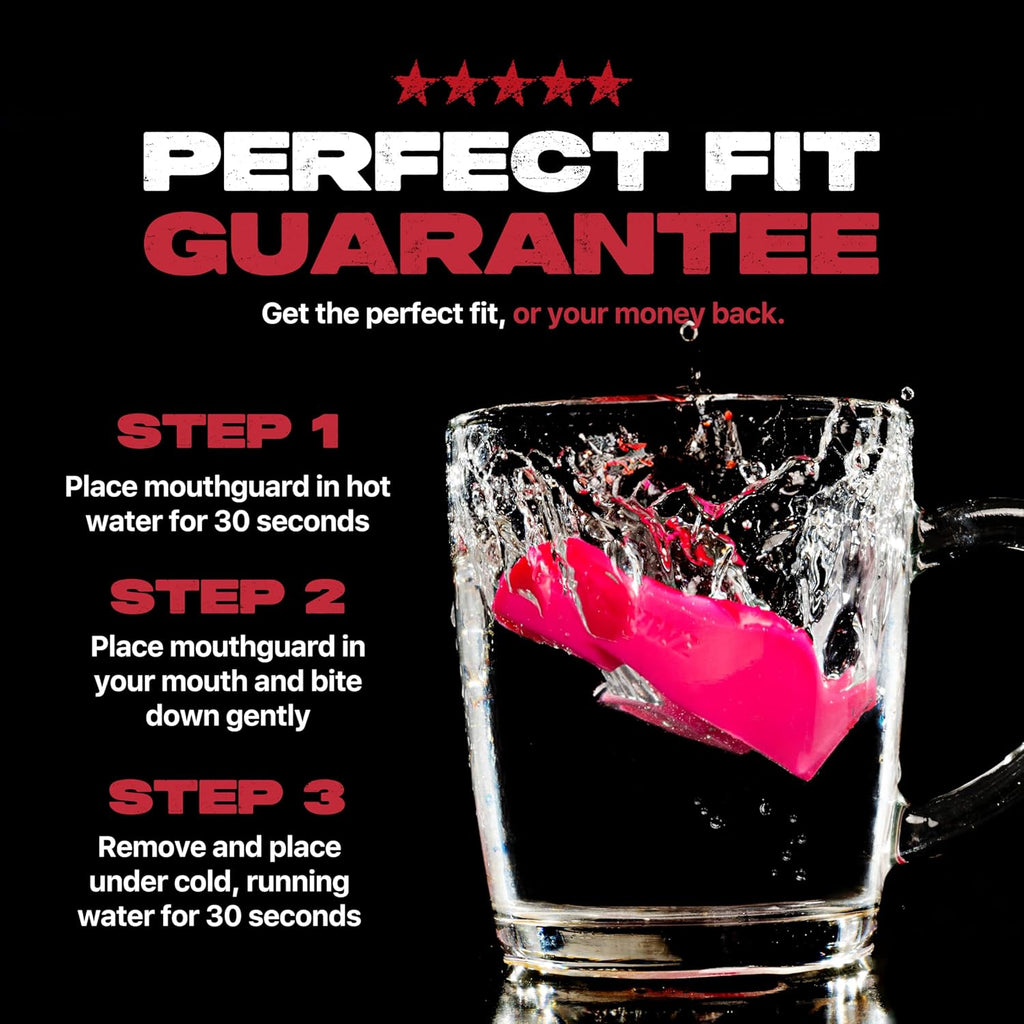 Mouthguard Strapless Slim Fit, Adults and Junior with Case for Boxing, Basketball, Football, MMA, Martial Arts, Hockey and All Contact Sports (Adults (12+ Years), Pink)