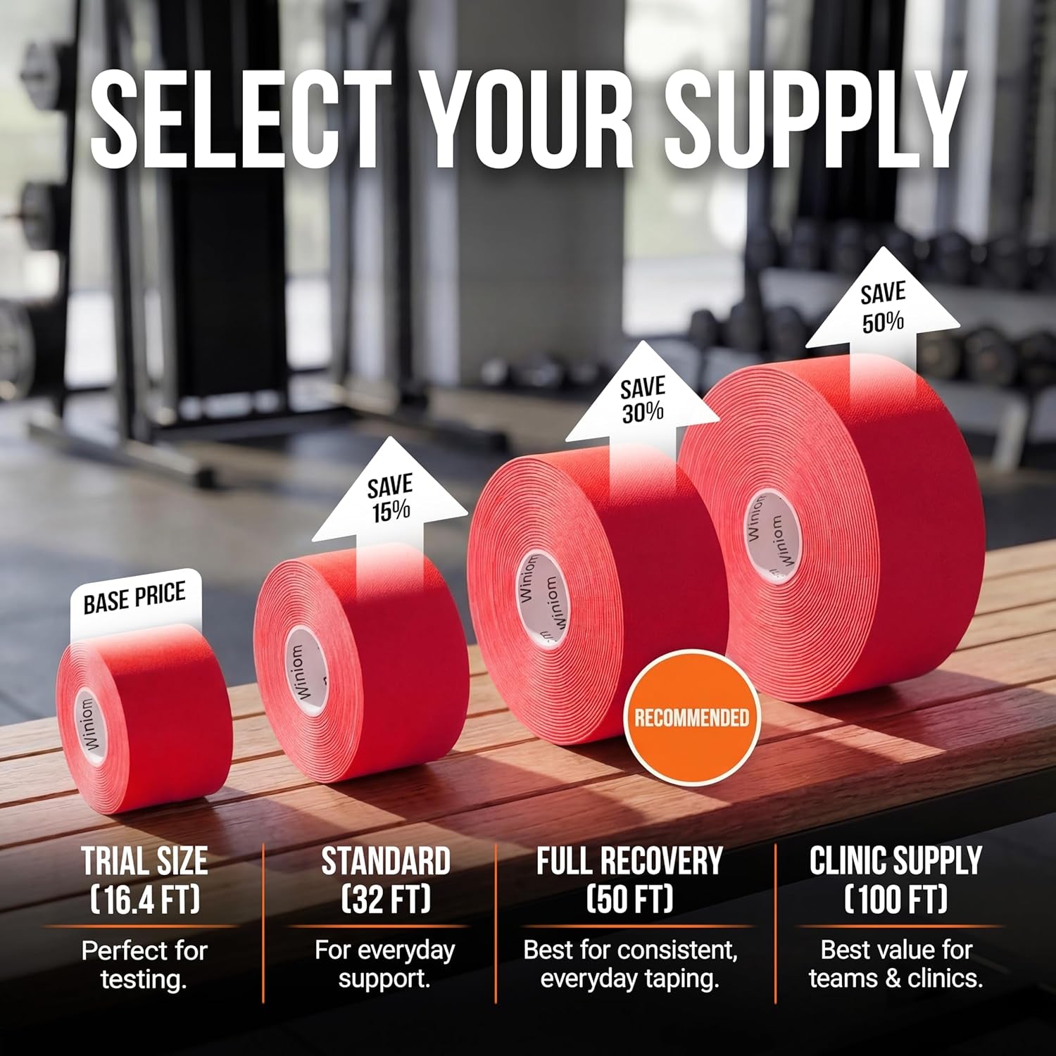 Kinesiology Tape-Incredible Support for Athletic Sports and Recovery+Free Taping Guide - Uncut 2 Inch 16.4 Feet Roll (Crimson Red + Free Taping Guide, Pack of 1)