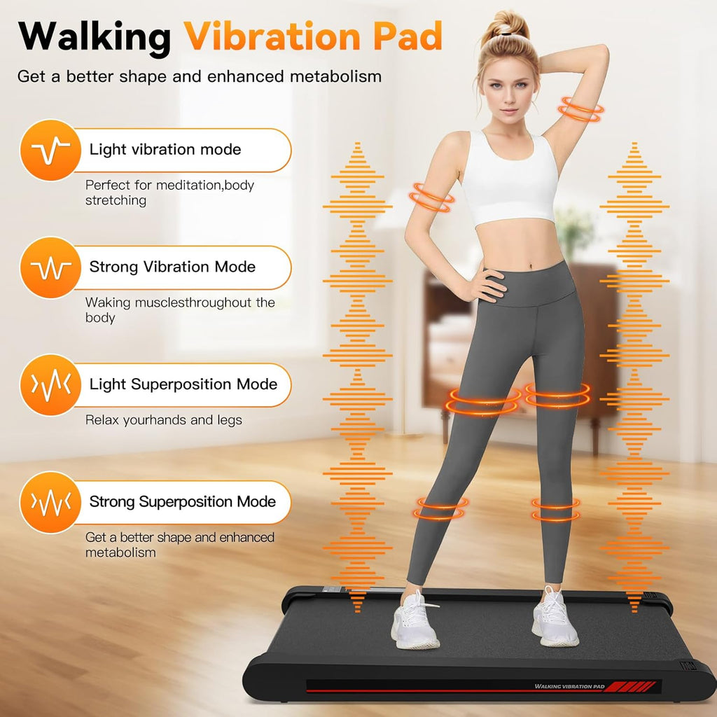 4 in 1 Walking Vibration Pad Treadmill, Walking Treadmill Pad for Home with Remote Control and APP