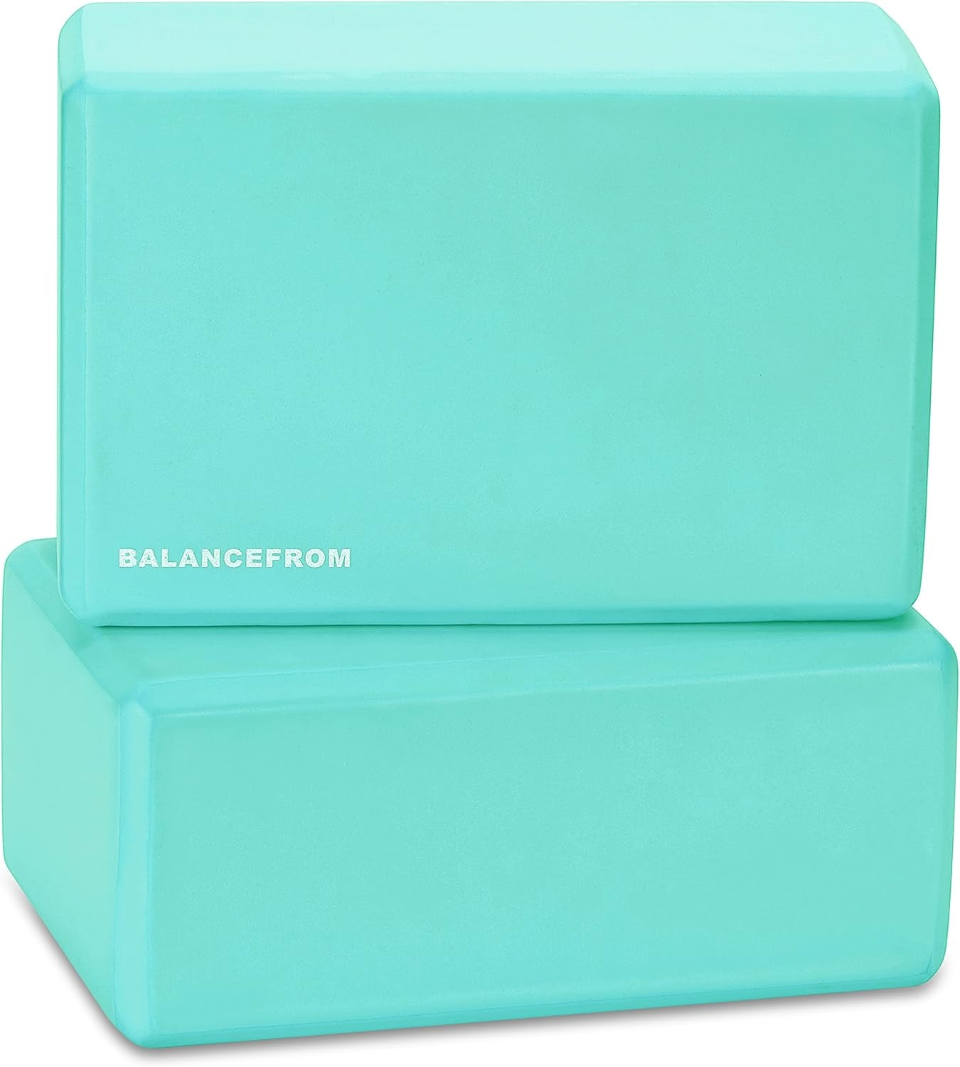 Balancefrom Set of 2 High Density Yoga Blocks, 9"X6"X4" Each, Pair, Multiple Colors