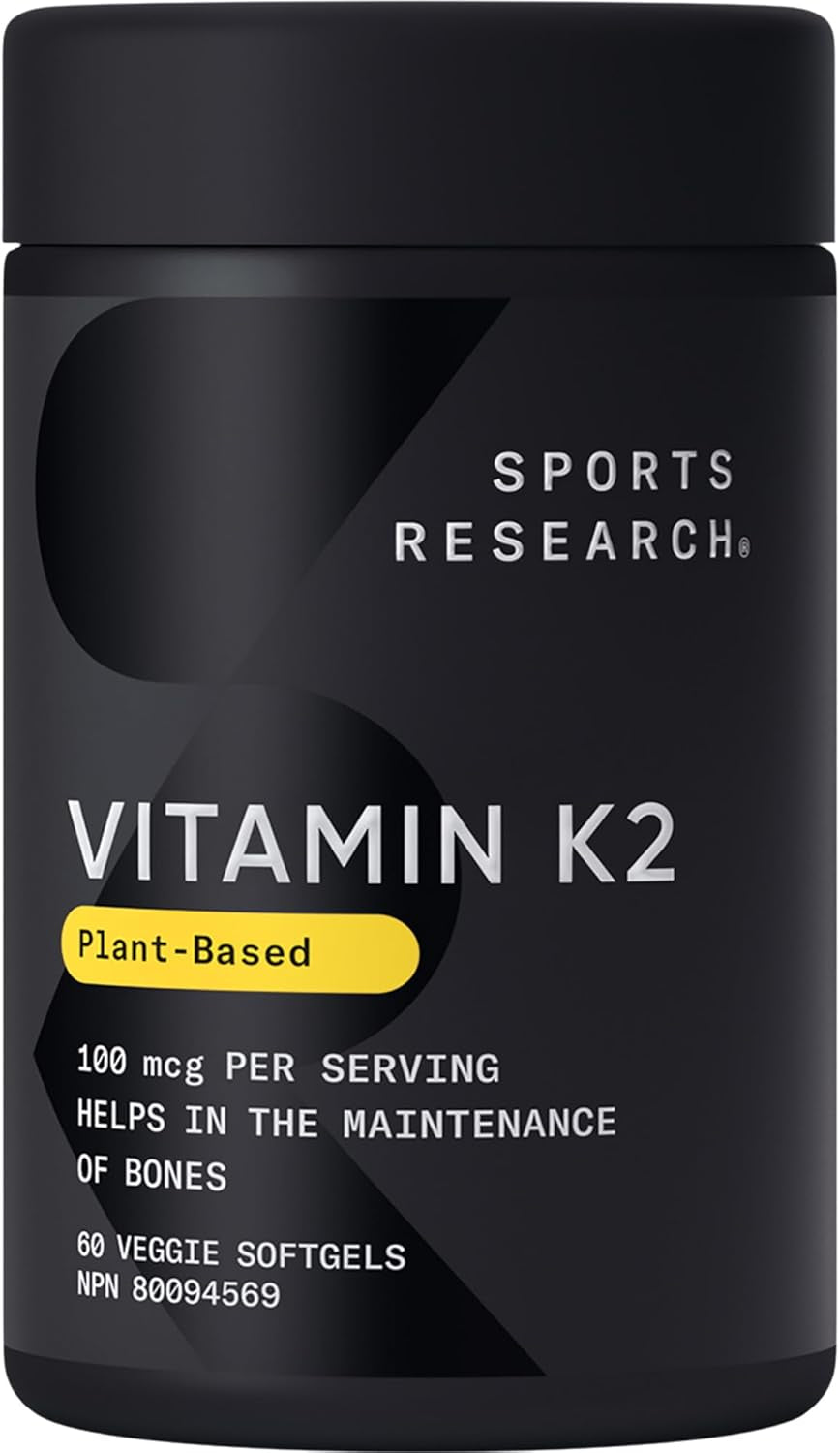 ® Vitamin K2 as MK7 with Coconut MCT Oil | Non-Gmo Verified, Vegan Certified (60 Veggie-Softgels)