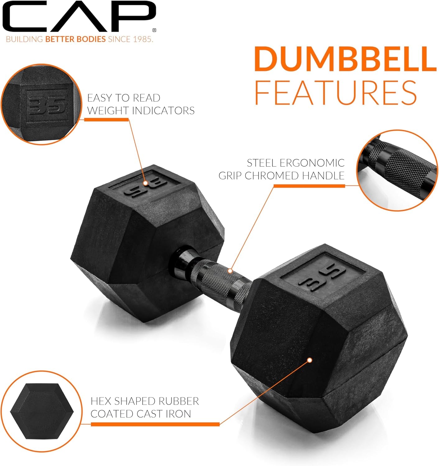 Coated Hex Dumbbell Weight - Pairs | Multiple Options
