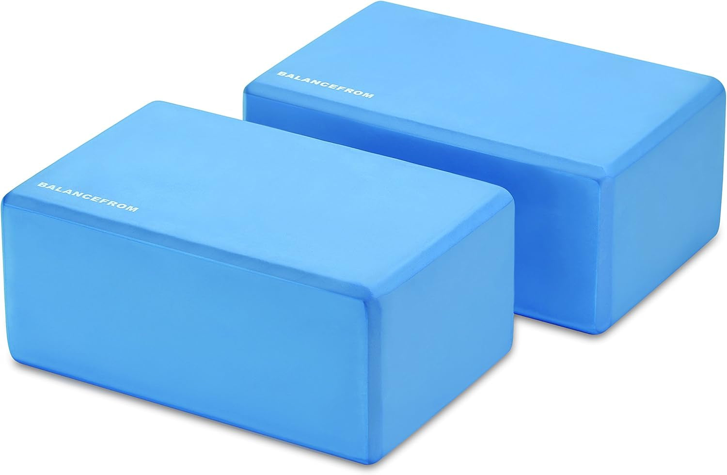 Balancefrom Set of 2 High Density Yoga Blocks, 9"X6"X4" Each, Pair, Multiple Colors