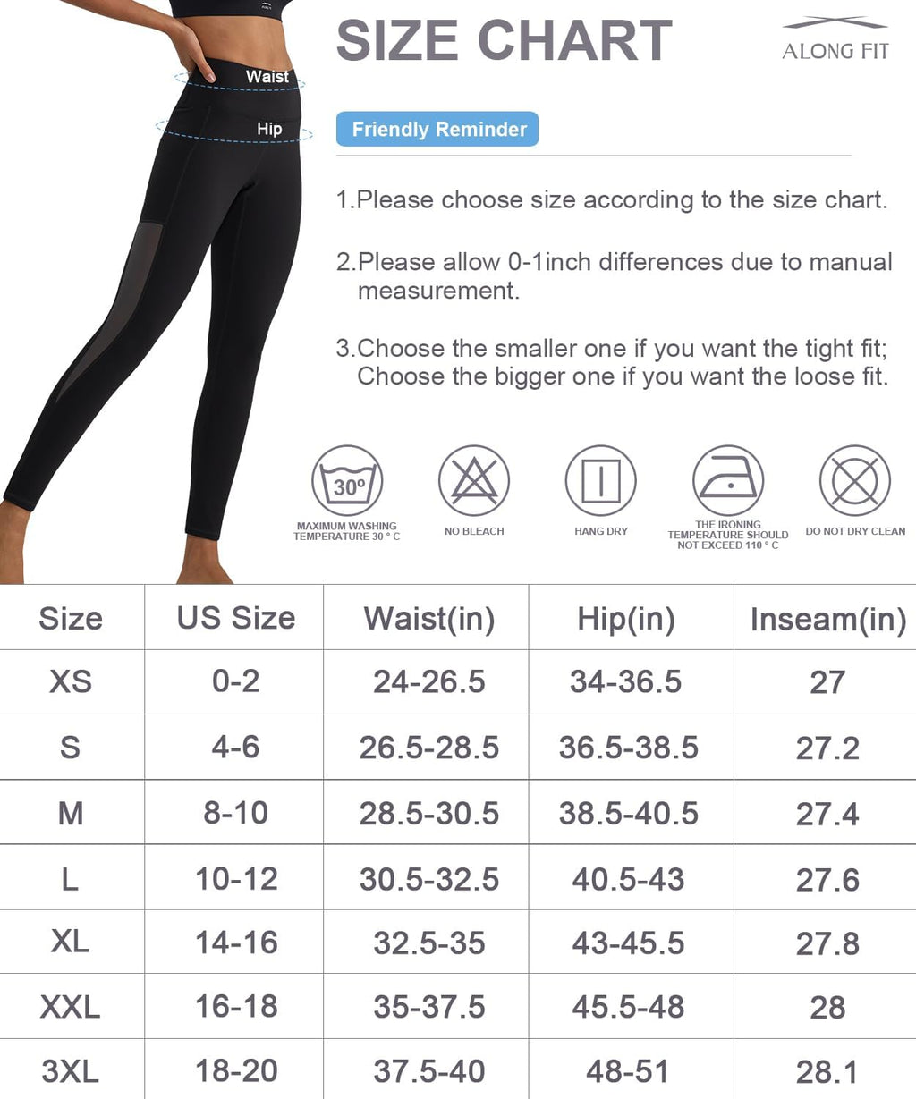 Leggings for Women Mesh Yoga Pants with Pockets Gym Workout Running