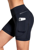 5" Bike Shorts Women 4D Padded Pockets Cycling Shorts Mountain Biking Bicycle Spin Gel UPF50+