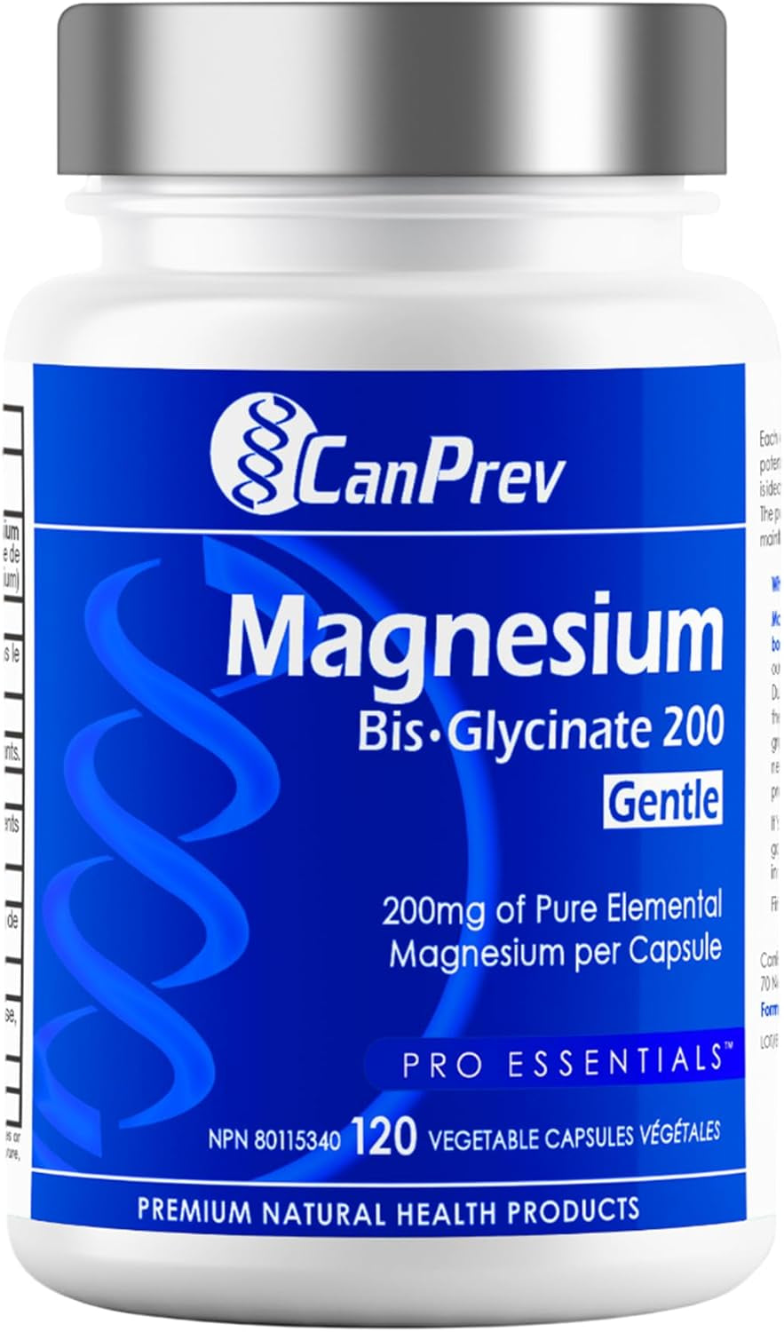 Magnesium Bis-Glycinate Gentle 200Mg, 120 V-Caps 120-Day Supply - Pure Elemental Magnesium Supplement, Supports Bone and Muscle Function, Gentle on Stomach, Perfect for Daily Magnesium Needs